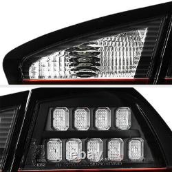 06-08 E90 3-Series BMW 4DR LED STRIP Tail Lights Black Signal Rear Brake Pair