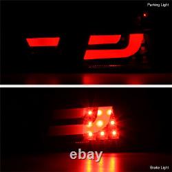 06-08 E90 3-Series BMW 4DR LED STRIP Tail Lights Black Signal Rear Brake Pair