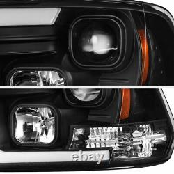 09-18 Dodge Ram Pickup LED Neon Tube C-Shape DRL Projector Headlight Lamp BLACK
