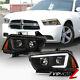 11-14 Dodge Charger Switchback Led Signal Drl Black Projector Headlight Lamp