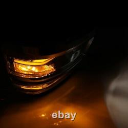 14-15 For Chevy Silverado Black Projector Headlights LED DRL Light Bar Pair