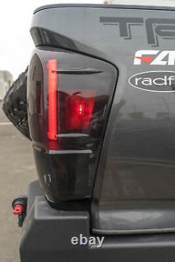 16-21 For Toyota Tacoma BlackSmoke DRL LED Tube Tail Lights Rear Brake Lamps