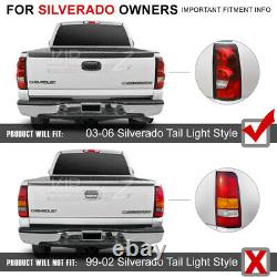 2003-2006 Chevy Silverado 1500 2500 3500 C-SHAPE Black LED Rear Tail Lights Lamp