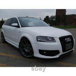 2006-2008 Audi A3 Black Projector Headlights with Daytime DRL LED Running Lights