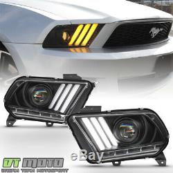 2010-2014 Ford Mustang Sequential DRL LED Headlights Headlamps Lights 10 11 12