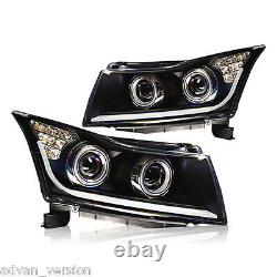 2011-2016 Chevy Cruze Dual Projector LED SIGNAL DRL Black Head Lights WINJET