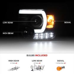 2014 2015 GMC Sierra 1500 2500HD 3500HD Black OLED DRL Neon Tube Headlights Lamp