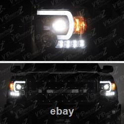 2014 2015 GMC Sierra 1500 2500HD 3500HD Black OLED DRL Neon Tube Headlights Lamp