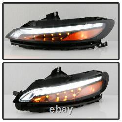 2014-2018 Jeep Cherokee Black LED DRL Running Lights with LED Turn Signal Lamps