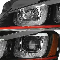 2015-2017 Volkswagen Golf GTI BUILT-IN RED STRIP LED U-BAR DRL Headlights