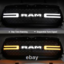 2019-2020 Ram 1500 Mesh Grille Rebel Style Front Grill LED Sequential DRL Light
