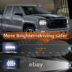 2PC 7X6 5x7 LED Headlight DRL Fit For Chevrolet Jeep Cherokee XJ Wrangler YJ