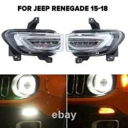2Pcs Front LED Daytime Running Lights Signal Lamp For Jeep Renegade 2015-2018