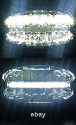 2X 12v 24v 9 Jumbo Oval LED Spot Lamp Dual Function White DRL Driving Light E9
