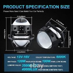 2X 3.0inch Bi LED Car Projector Lens Headlights Halo Lights For H4 H7 9005 100W