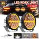 2× 7 Led Pods Work Light Bar Round Driving Fog Headlight Halo Drl Truck Offroad