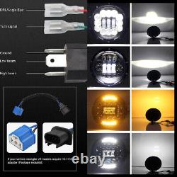 2pcs 7inch LED Halo Headlight Hi/Lo Beam DRL Light For Jeep Wrangler JK