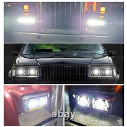 2pcs 7x6 5x7 LED Headlight DRL Turn Signal Light For Jeep Cherokee XJ Wrangler