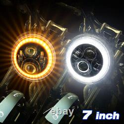 2x 7inch LED Headlights with Halo Ring DRL Light For MG MGB 1966-1980 Midget 64-79