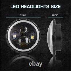 2x 7inch Round LED Headlights DRL Projector Light For 2011-2016 Jeep Patriot