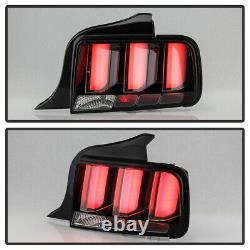 3D LED Tube Sequential Signal Lamp For 05-09 Ford Mustang Tail Light Black Clear