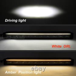 42 Led Light Bar White / Amber with DRL & Position Lamp Car Truck ATV SUV E-MARK