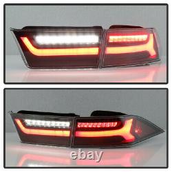 4PCS Built-In Resistor Full LED Neon Tube Tail Light Black For 04-08 Acura TSX