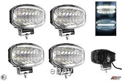 4X 12v 24v 9 Jumbo Oval LED Spot Lamp Dual Function White DRL Driving Light E9