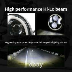 4X 5.75 5-3/4 Round Projector LED Headlights DRL Sealed Beam HeadLamp Light