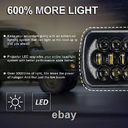 4X 5x7 7x6INCH LED Headlight DRL Halo Hi-Lo Beam Fit For Jeep Cherokee XJ YJ