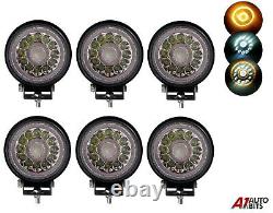 4.3 12-24V LED DRL Work Driving Lights X6 Dual Color White & Amber Combo Beam