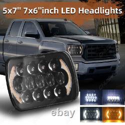 5X7 7x6 inch LED Projector Headlight DRL FIT For Ford Jeep Land Rover 2pcs