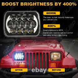 5x7 7x6 Inch LED DRL Beam Headlight Square Headlamp For Chevrolet Jeep Cherokee