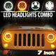 7inch Led Headlight Drl Headlamp For Land Rover Defender 90 110for Dodge Toyota