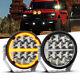 7inch Led Round Pods Work Light Bar Spot Beam Drl Driving Offroad Atv Suv Truck