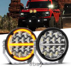 7Inch LED Round Pods Work Light Bar Spot Beam DRL Driving Offroad ATV SUV Truck