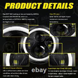 7 Led Headlight Projector DRL Light + 4.5 Passing Lights for Harley Motorcycle