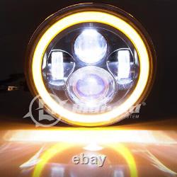 7 Led Headlight Projector DRL Light + 4.5 Passing Lights for Harley Motorcycle