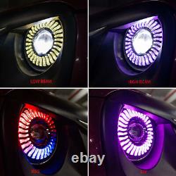 7 RGB LED Headlight Hi/Lo Beam DRL Light for Land Rover Defender 90/100/110