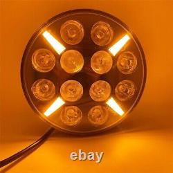 7 Round Led Light White & Amber Drl Position X2 Roof Driving Lamp Bar Tractor