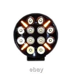 7 Round Led Light White & Amber Drl Position X2 Roof Driving Lamp Bar Tractor