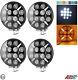 7 Round Led Light X4 White Amber Drl Position Lamp For Scania P G R Series 09+