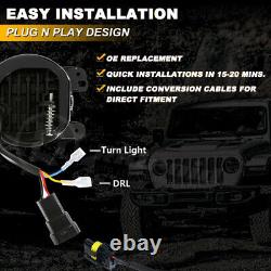 7'' inch LED Headlights + 4 Fog Lights Halo DRL For Jeep Wrangler JK 2007-2017