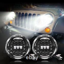 7inch LED Headlight Projector Halo Angel Eye DRL Light Fit For Austin Rover Mini
