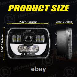 7x6'' 5X7 LED Headlight Hi-Lo Beam DRL Light For Chevrolet Corvette 1984-1996