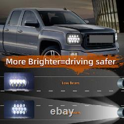 7x6 Inch LED Projector Headlight Headlamp DRL For Ford Jeep Land Rover A pair