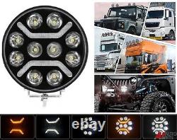 9 Round Full Led Headlight Driving Drl Light Lamp X1 SUV Truck Pickup 12V 24V