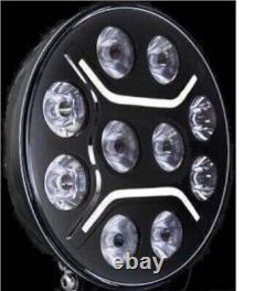 9 Round Full Led Headlight Driving Drl Light Lamp X2 For New Gen Scania Truck