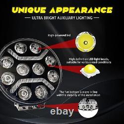 9 Round Full Led Headlight Driving Drl Light Lamp X2 For Suv 4x4 Car 4wd Pickup