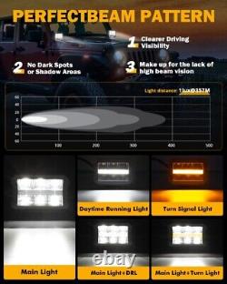 AUXBEAM 2Pc 120W 4.5 LED Pod Work Light Bar 2 Color DRL Driving Light Universal
